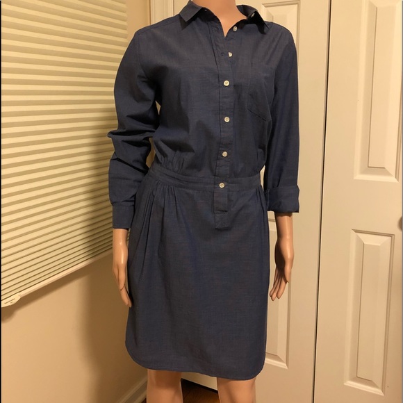 Banana Republic Chambray Dress Size 12 - Picture 2 of 7